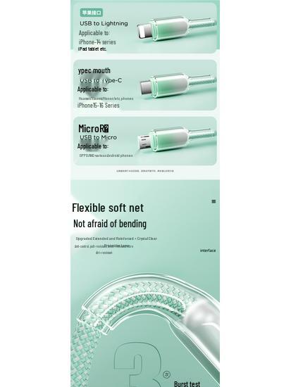 3-in-1 Fast Charging Cable for Apple, Huawei, Xiaomi Devices