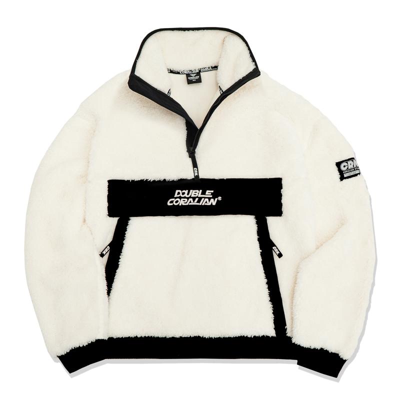 Coralian Soft Boa Fleece Anorak Ivory