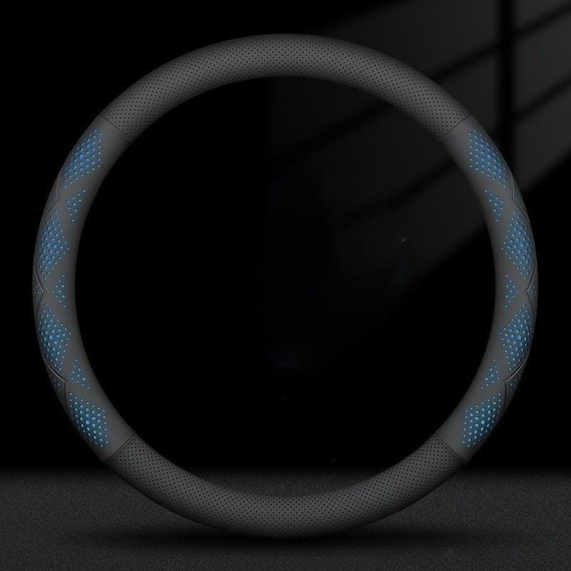 For 38cm Diameter O/D Type Universal Leather Car Steering Wheel Cover Steering Wheel Anti Slip Handle Cover Accessories