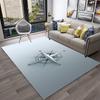 2D Compass Floral Print Area Rug Soft Non-Slip Floor Carpet Nautical Tropical Themed Home Decor Mat for Living Room Bedroom