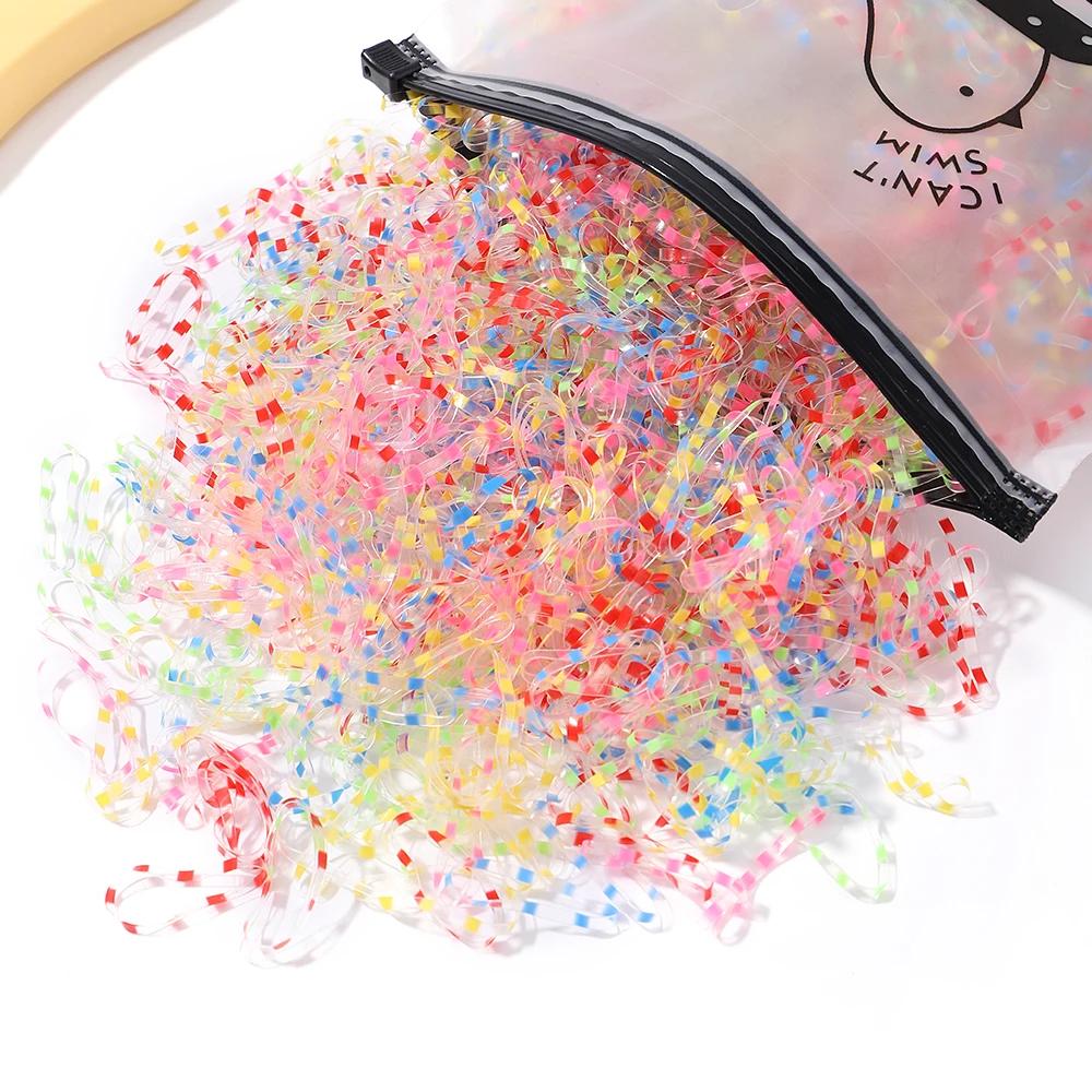 1000/2000Pcs Thicken Colorful Elastic Hair Bands for Kids Girls Scrunchie Rubber Band Ponytail Holder Hair Accessories Hair Ties