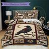 Crow Pattern Bedding uilt Set uilt Cover Pillowcase Home Decoration Birthday Gift (1 * duvet cover + 2 * pillowcase  without core)47