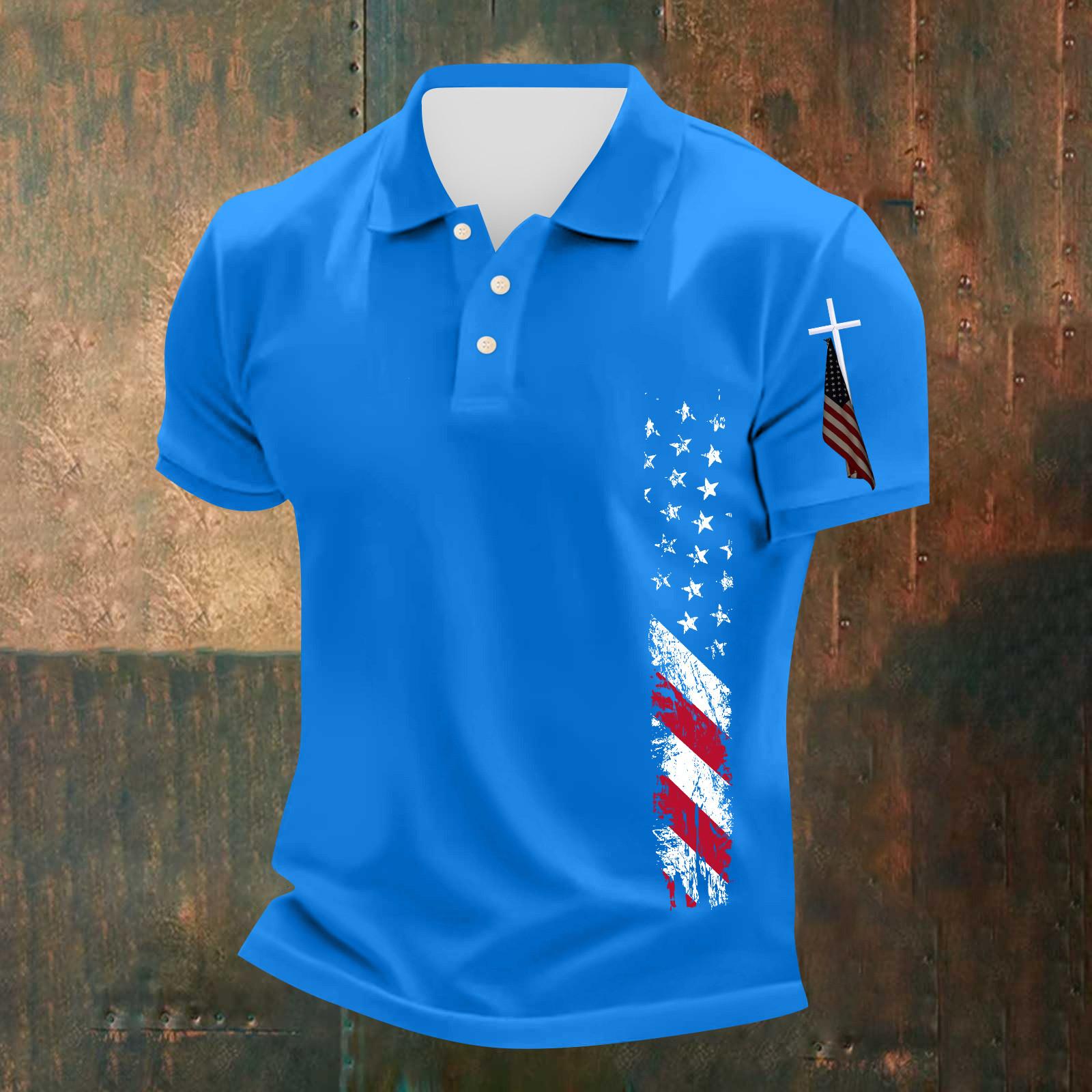 

Мужская повседневная футболка с коротким рукавом и принтом «День независимости» XXXL синий