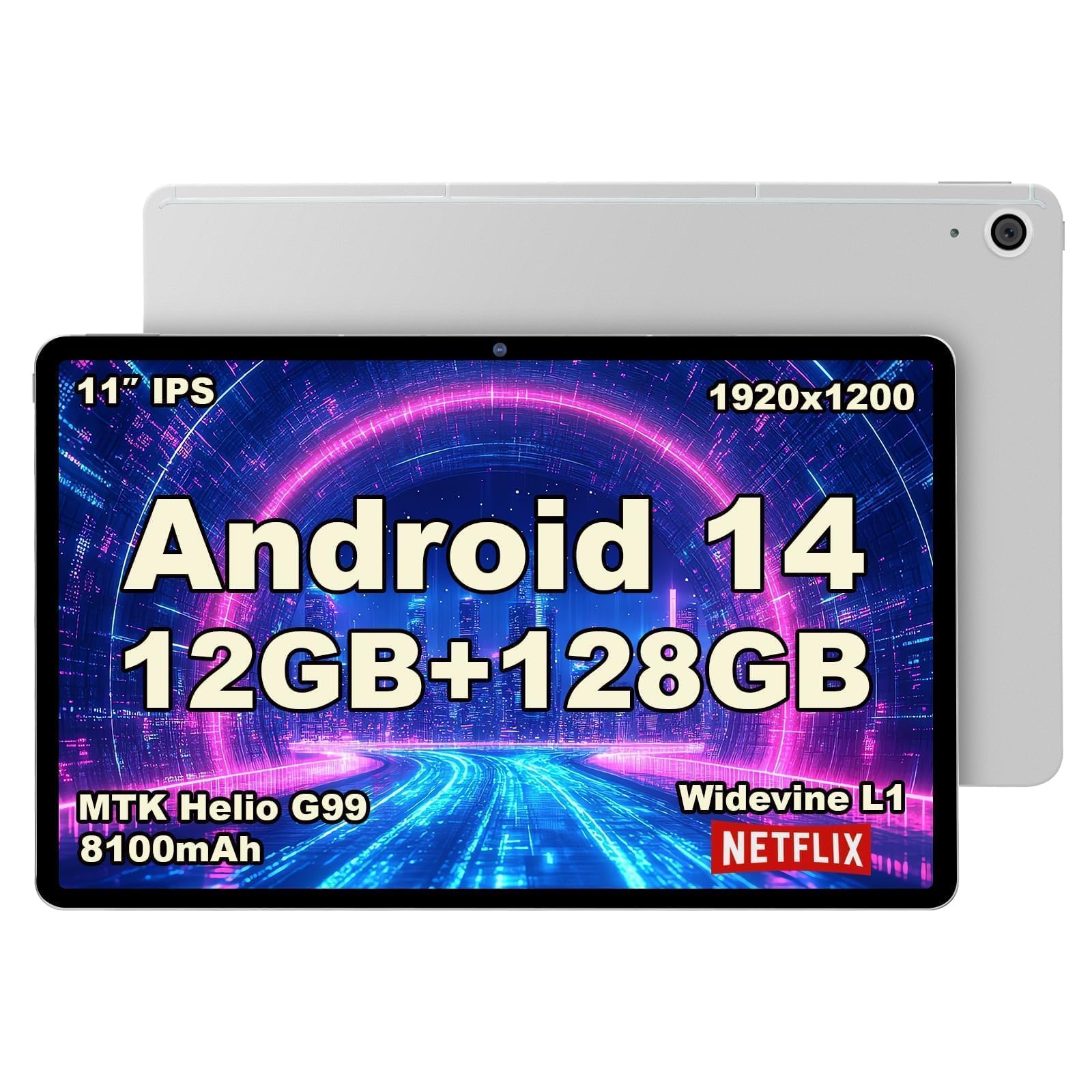 

Планшет BekoQurd M11 Android 14 MediaTek Helio G99 12 ГБ ОЗП 128 ГБ ПЗП 8100 мАг 90 Гц IPS-дисплей 20 Вт Швидка зарядка 4 динаміки Сертифіковано Widevine L1 GMS