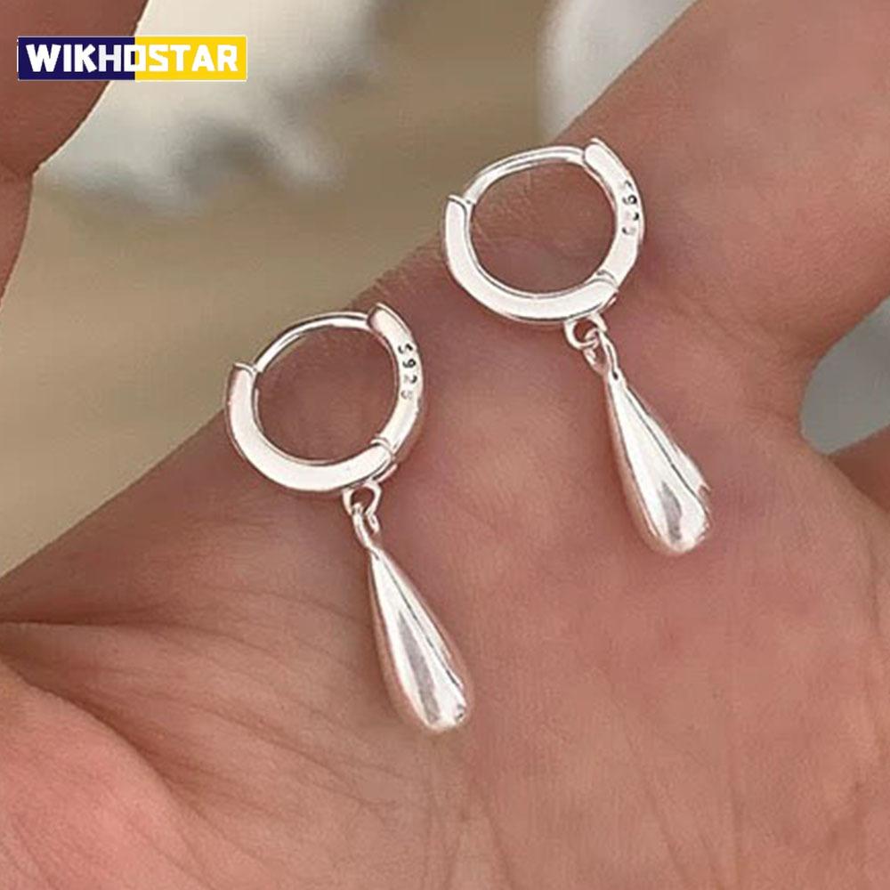 925 Sterling Silver Earrings For Women Trendy Simple Waterdrop Shape Earring Jewelry Prevent Allergy Party Christmas Accessories