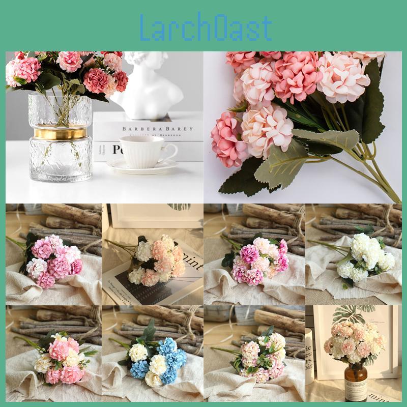 10 Heads Artificial Silk Hydrangea Fake Flowers Bouquet For Elegant Home Decor