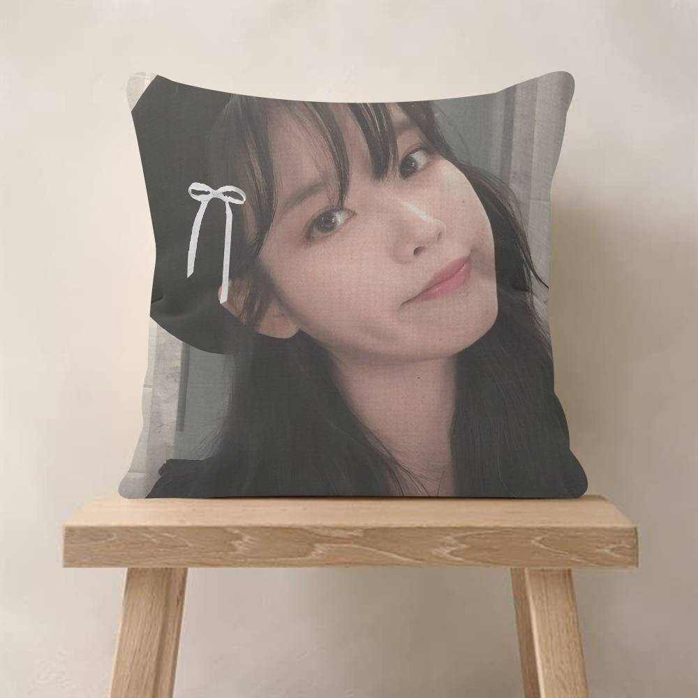 POP Korean Singer I-IU Pillow Covers Cartoon Sofa Decorative Home Double-sided Printing Short Plush Cute Cushion Cover