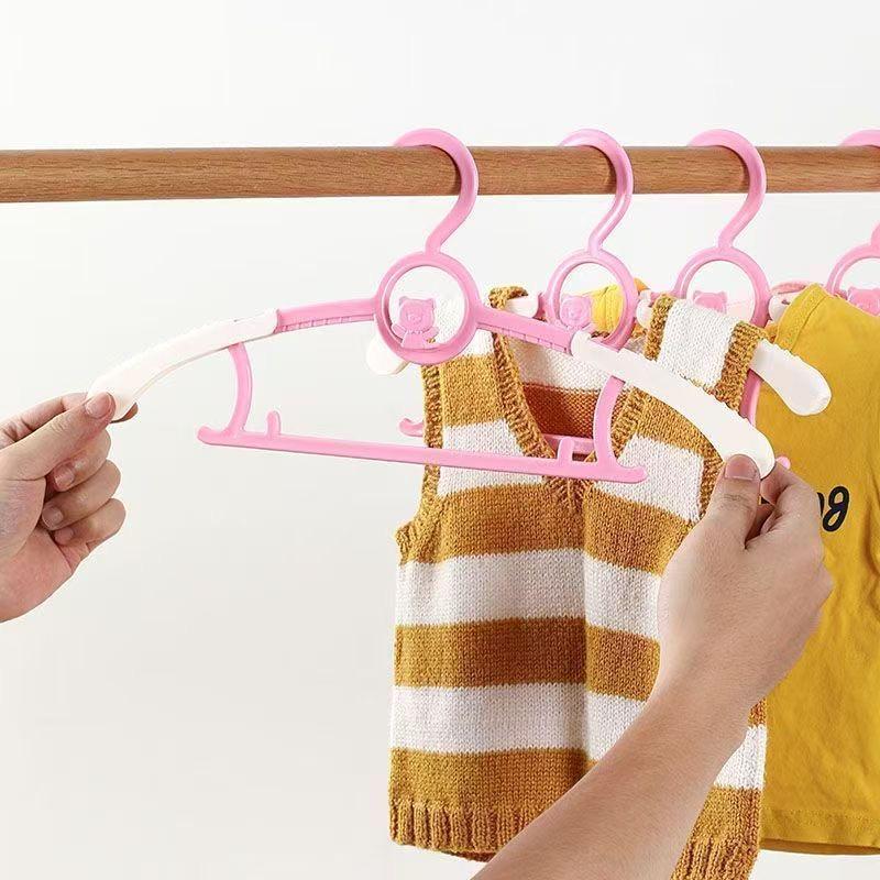 5/10/20Pcs Extendable Baby Nursery Closet Hanger Space Saving Kids Non-slip Clothes Hanger for Girl Boy Toddler Kids