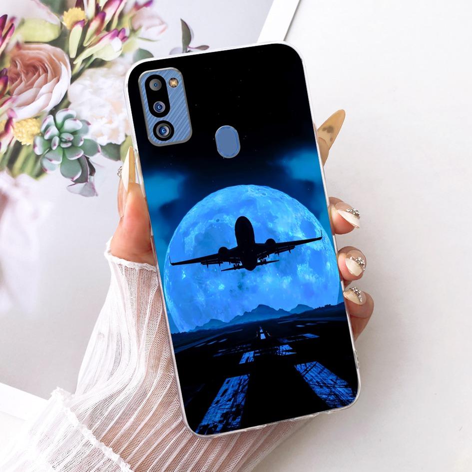 For Cover Samsung Galaxy M21 2021 Phone Case SM-M215G Shell Fashion Flower Soft Silicone Clear Cover For Samsung M21 2021 Fundas
