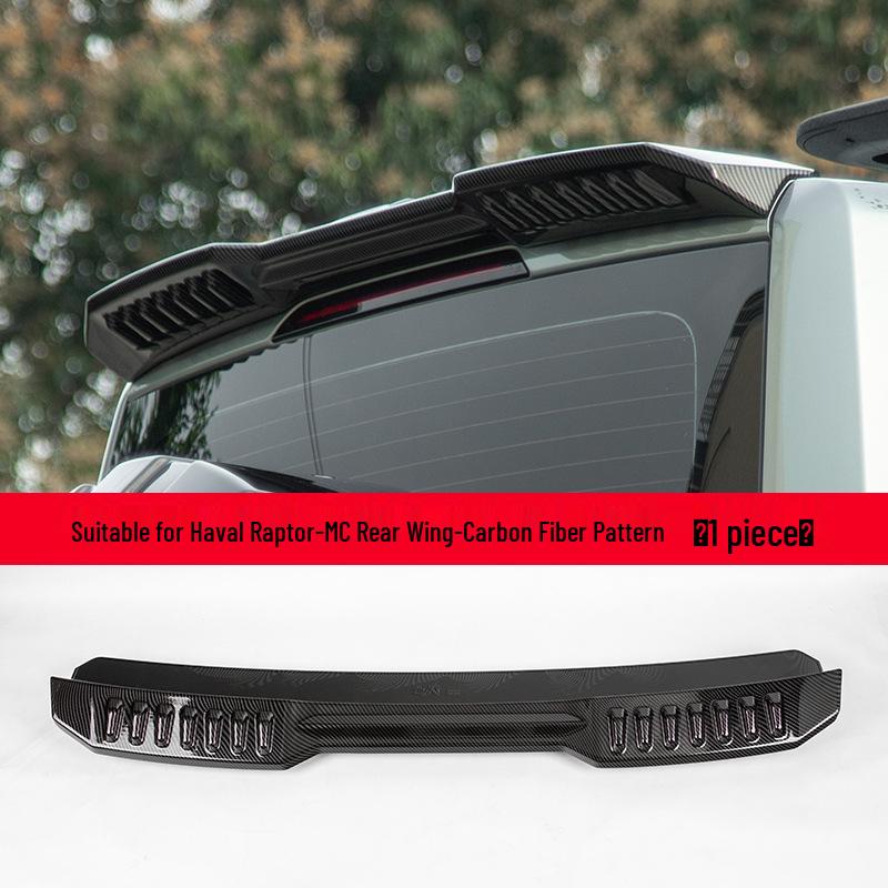 Compatible MC Style Gloss Black Rear Wing Deflector for Haval Raptor - Punch-Free Installation