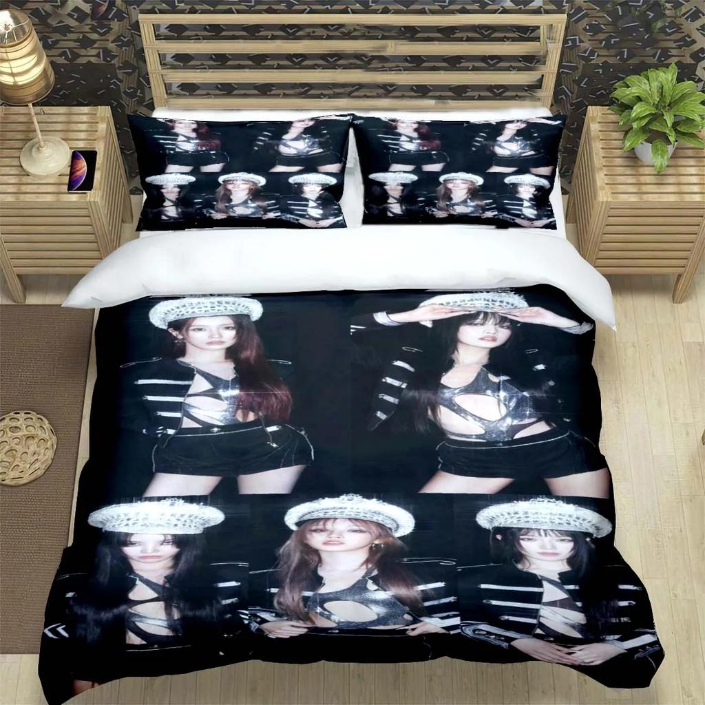 Korean Kpop Girl Group-Yuqi-SoyeonMiyeon-Suyin-Shuhua Print Bedding Set Duvet Cover Comforter Bed Youth Kids Girl Boys Gift