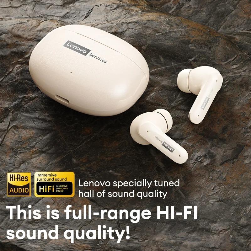 Original Lenovo LE202 Wireless Bluetooth 6.0 Earphones AI Call Noise Cancellation Sound Quality Headphone Long Battery Life Earbuds