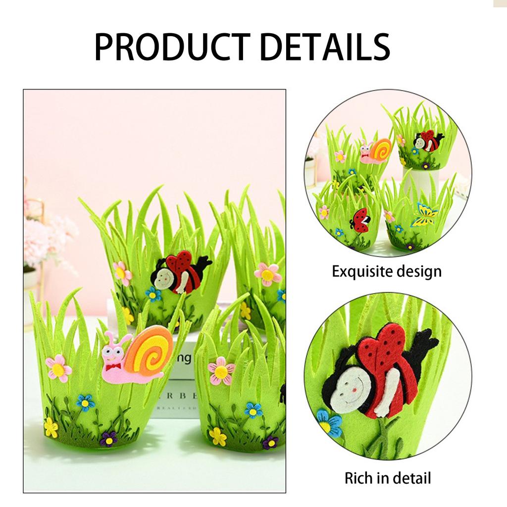 Easter Decorations Non-woven Fabric Round Egg Basket Easter Decorative Ornament