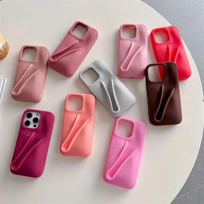 New 2025 Hottest DIY Lipstick Holder Soft Phone Case for IPhone 17 16 15 14 13 12 Pro Max 17Air Liquid Soft Silicone Protect Cover