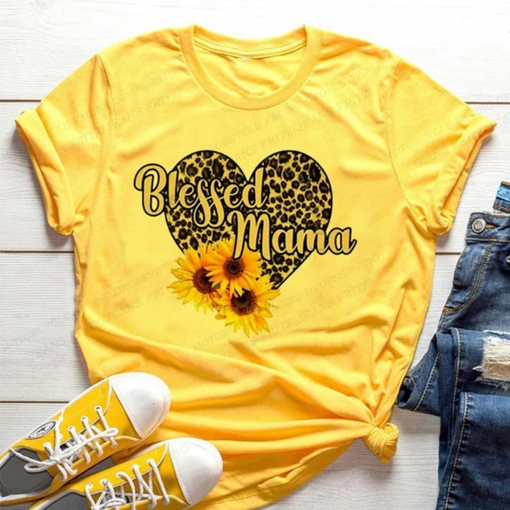 Dam T-shirt Solros 3d Tryck T-shirt Dam Mode Kortärmad Toppar Tees Damtoppar Blommig Camiseta Y2k Kläder Blomma