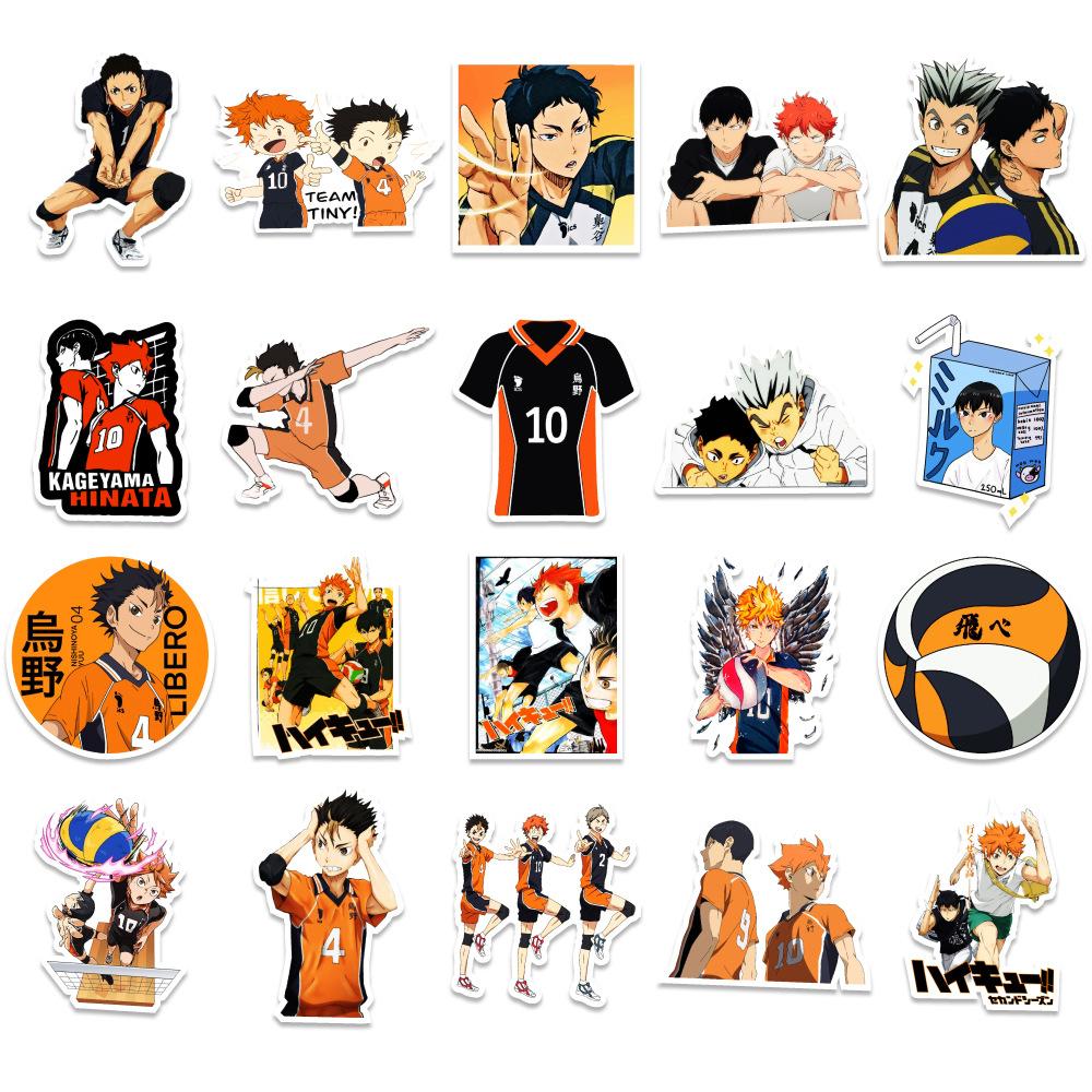 50 New Teenager Volleyball Stickers Car Mobile Phone Computer Skateboard Decoration Stickers Waterproof