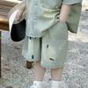 Sommarset för pojkar: Mjuk Jeansskjorta med Kort Ärm + Shorts Tvådelat Set för Små till Medelstora Barn