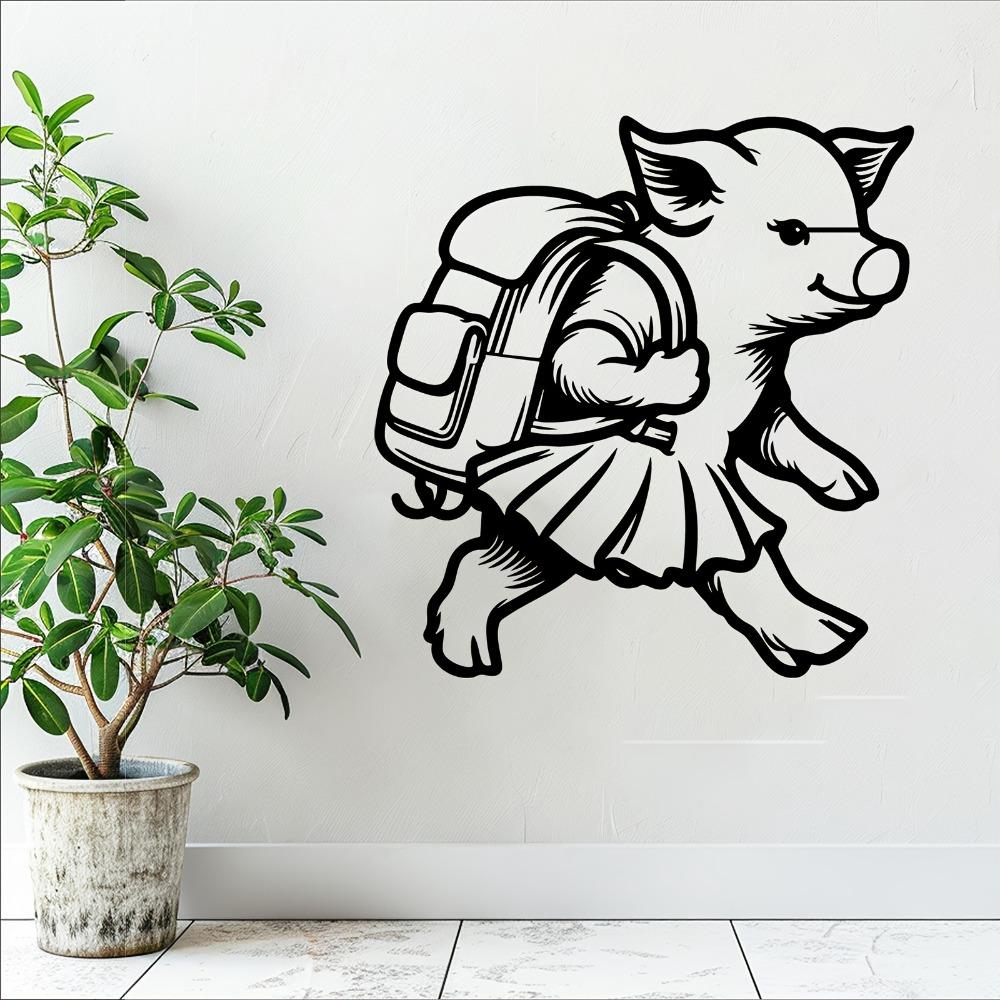 1pc Metal Pig Wall Art, Cute Animal Statue for Kids Room Garden Fence, Rustproof Iron Sculpture, Easter Children's Day Gift for Home Decor Lovers