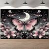 2D Butterfly Moon Photography Backdrop Gothic Live Streaming Background