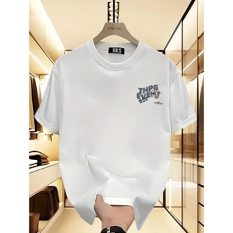 Fashion Printed Short-sleeved T-shirt for Men in Summer Heavy Pure Cotton Korean-style Japanese-style Printed Versatile Tops for Men