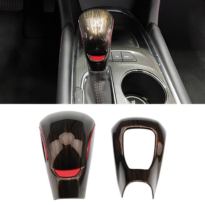 Car Gear Shift Knob Head Trim Cover fit for Chevrolet Colorado + Wood Pattern Style ABS