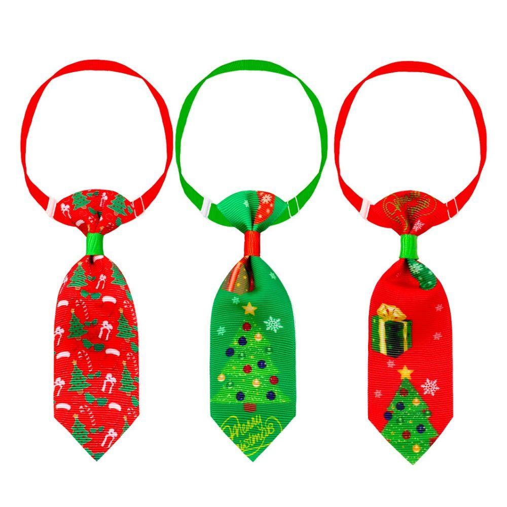 Adjustable Pet Christmas Bow Tie Xmas Tree/Snowman Cat Christmas Collar  Christmas