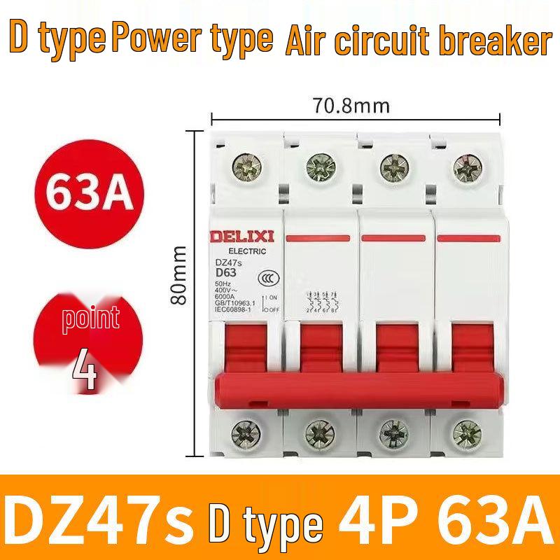 Delixi DZ47S Circuit Breaker: Air Switch for Single/Three-Phase, 1P/2P/3P/4P.