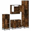 4 Piece Bathroom Furniture Set In Smoked Oak Wood Material