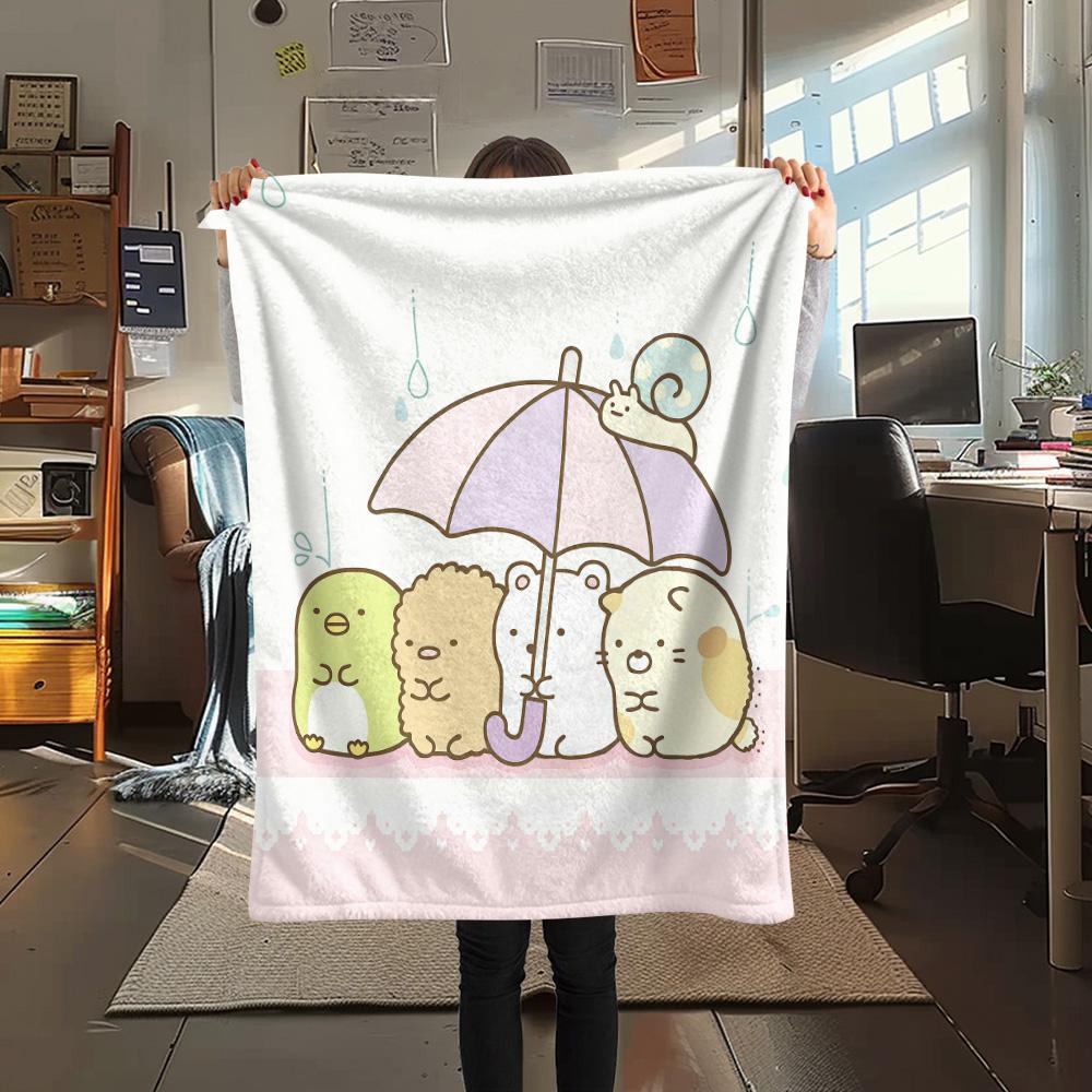 Sumikko Gurashi Flannel Blanket, High quality Comfortable for All Seasons, Home Decor, Warmth and Comfort