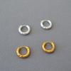 European & American Retro Brass Gold-Plated Hammered Circle Earrings