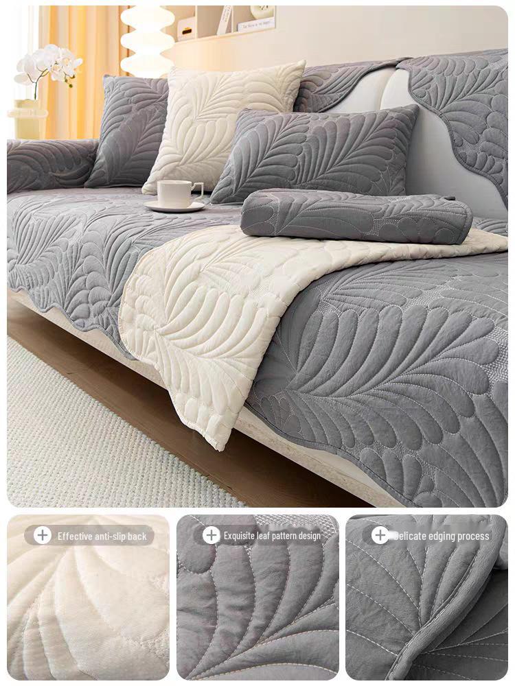 Cream Solid Color Non-Slip Sofa Cushion - 2024 Collection: Stylish, Simple, Universal for All Seasons, Nordic Design