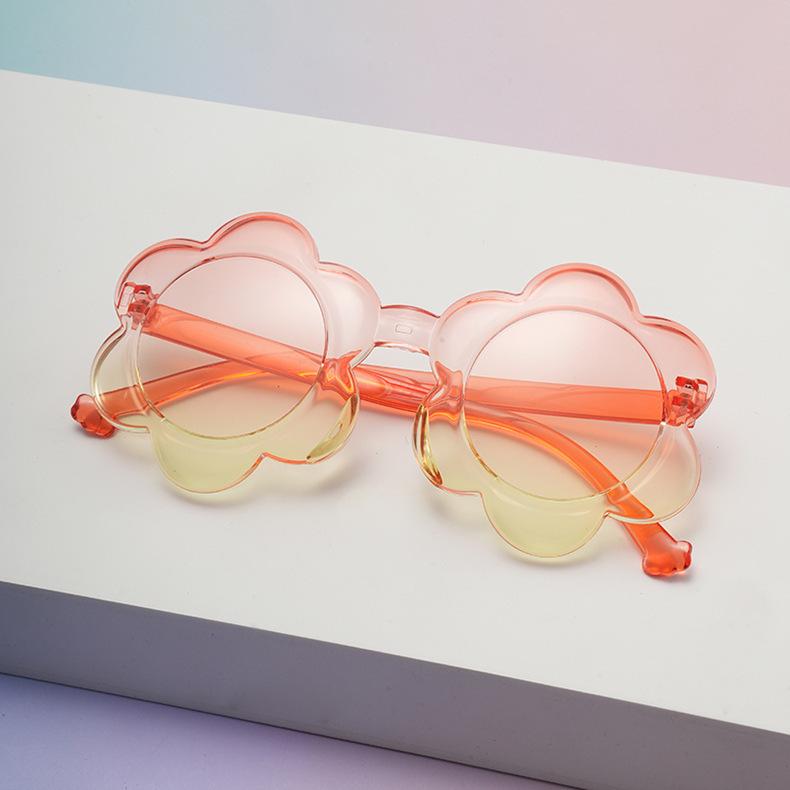 New one-piece color children's sunglasses round frame children's glasses sun protection baby sunflower sunglasses