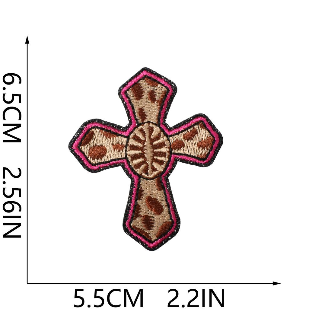 Rose Red Western Wind Embroidery Cloth Sticker Denim Patch Sticker Greet Material Cross Embroidery Chapter Pistol Ironing