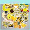 50 Stück Cartoon Gelbe Kleine Frische Aufkleber mit Niedlichen Designs zur Gepäckdekoration