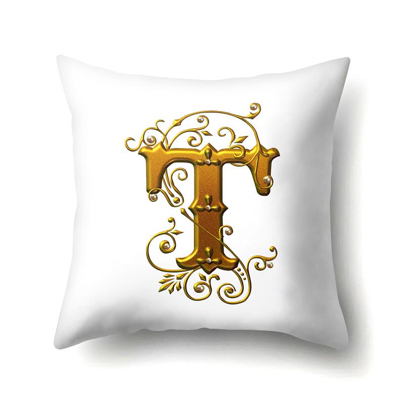 Polyester Pillow Case Car Decoration Home 26 English Letters Printed Car Waist Cushion Pillow Case