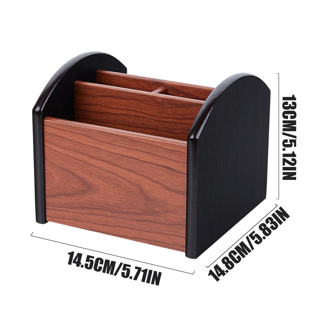 Wooden Desktop Storage Box With Drawers Multi-Compartment Storage Pen Holder Desktop Tray Pencil Holder Office Organization