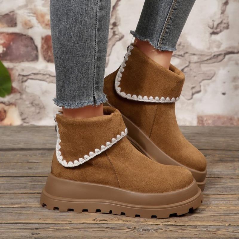 Wildleder Stiefeletten Damen Herbst neu vielseitig dicksohlig erhöht Übergröße Martin Boots