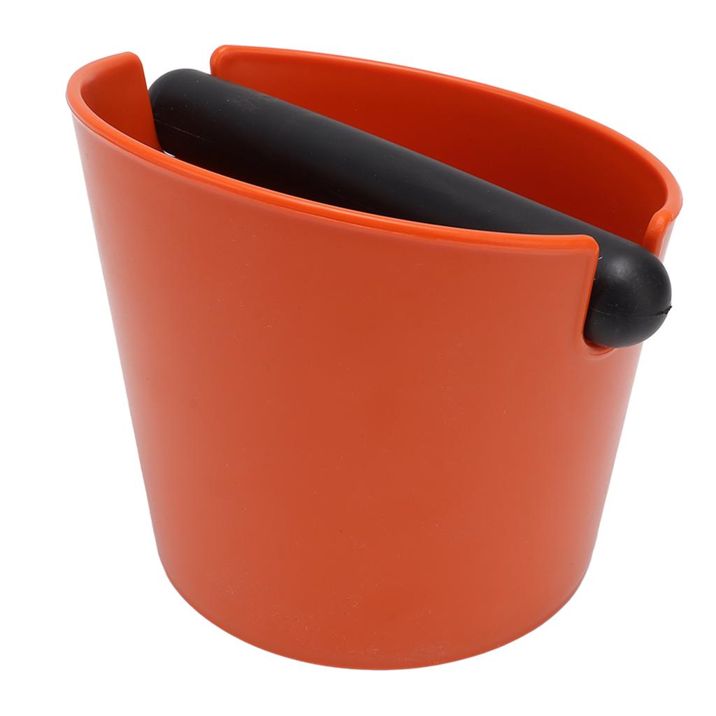 Coffee Knock Box ABS Coffee Dump Bin Round Coffee Ground Container for Semi Automatic Coffee Machine Orange