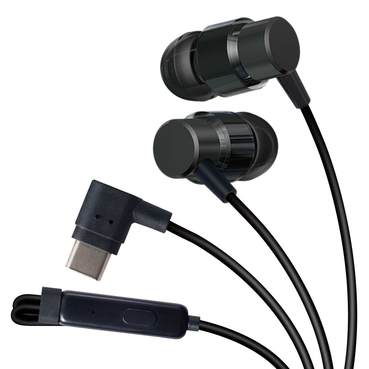 

ELECOM Earphones Headphones with Microphone and Remote Control Canal USB Type-C (Analog Audio Output) CS100M Black EHP-CACS100MBK