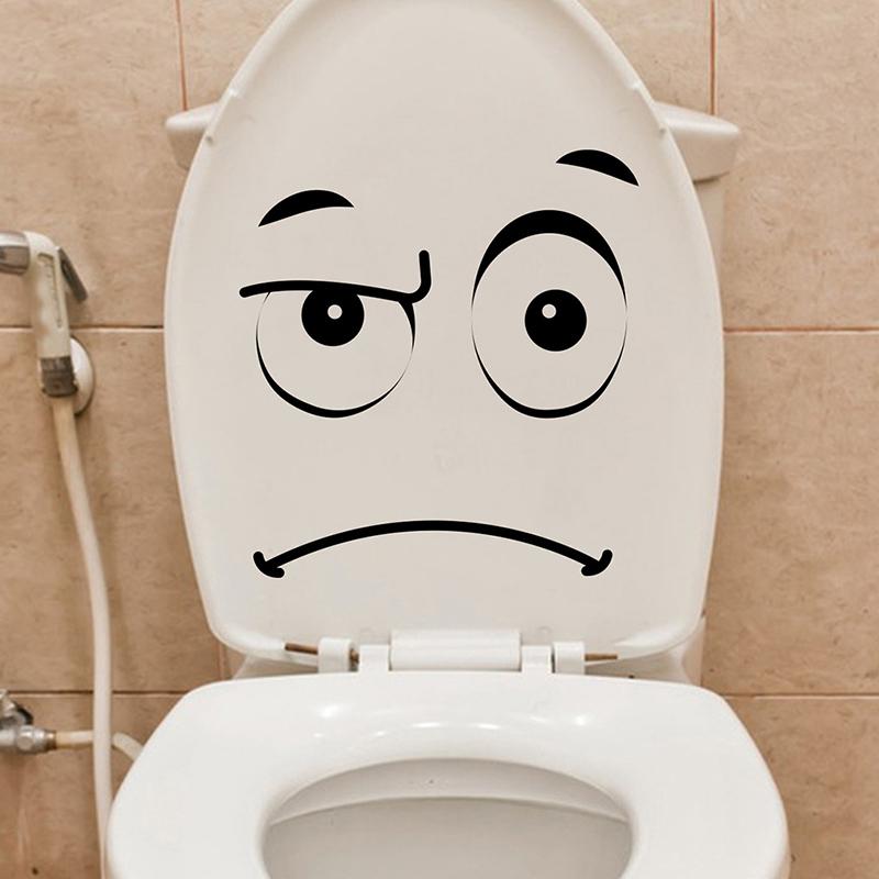 Funny Wall Sticker Bathroom Toilet Decor Living Room Cabinet Refrigerator Home Decoration Decals Stickers