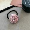 Velvet Floral Elastic Hair Tie Bun Ring - Korean Style for Women