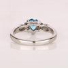 925 Silver Swiss Blue Topaz Heart Ring Gold Plated Diamond Accent Blue Gemstone Women Jewelry Size 5.5