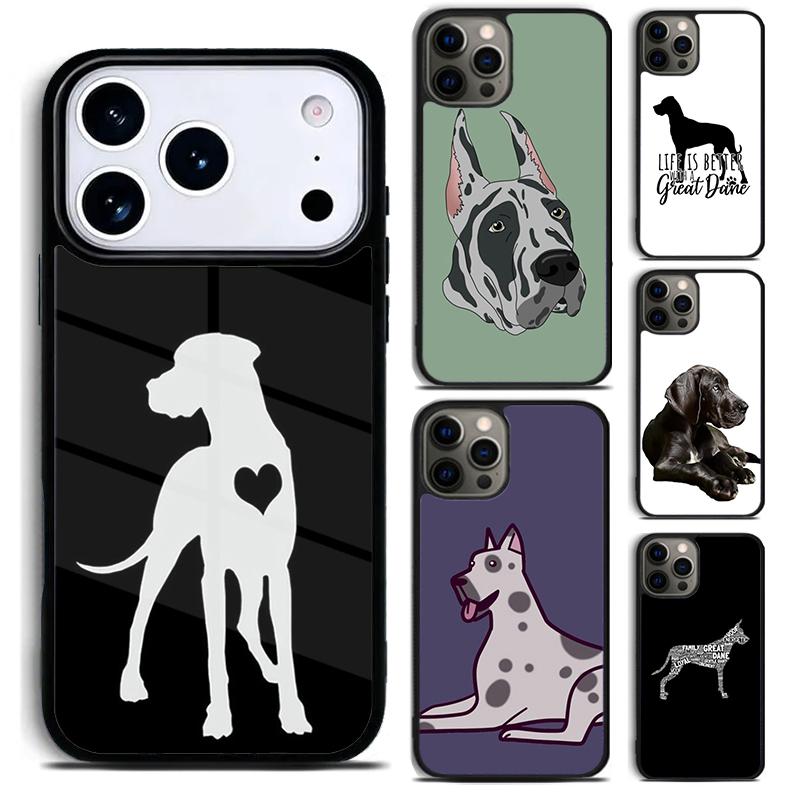 Great Dane Dog Puppy Phone Case for iPhone 17 16 15 Pro Max Air 14 13 12 11 Plus Shockproof Cover