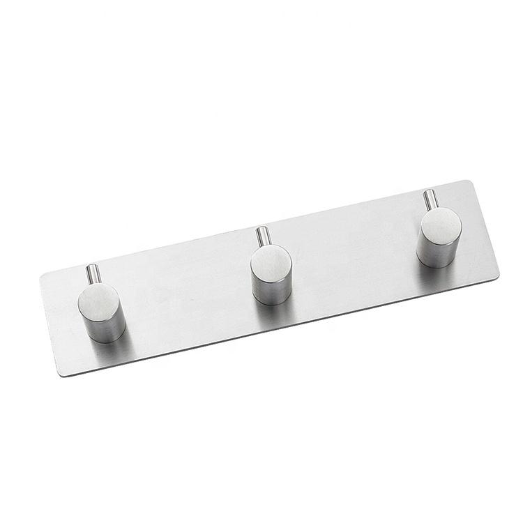 Small Kitchen & Bathroom Towel Door Hanger Hooks New Design Stainless Steel Double Adhesive Rustic Wall Robe