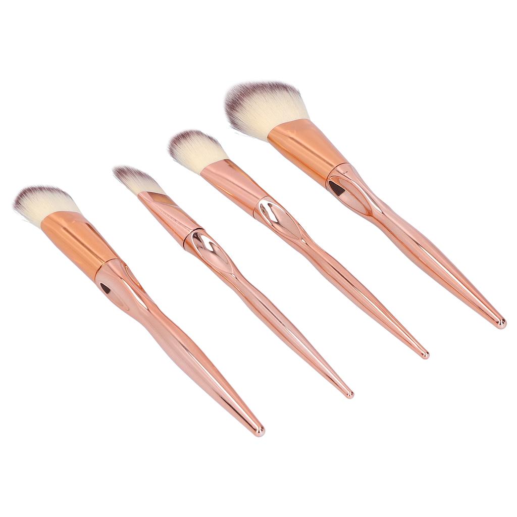 4pcs Makeup Brushes Set Brown White Brush Hair Face Make Up Brush Beauty ToolSet