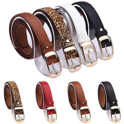 Women Fashion Paint Waist Belt Faux Leather Alloy Buckle Casual Waistband Strap