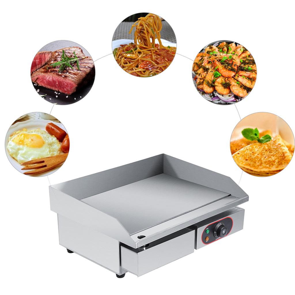 Stainless Steel Electric Griddle Countertop Hot Plate Commercial BBQ Grill