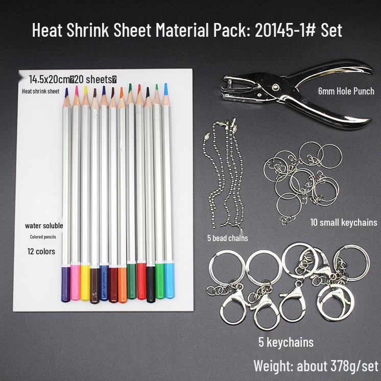 DIY Colored Pencil Heat Shrink Sheet Set for Beginners