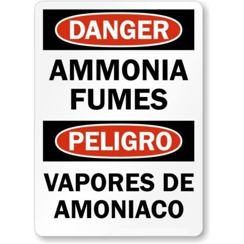 Bilingual Ammonia Fumes Aluminum Weatherproof SignAluminum 20x30cm(7.8x11.8inch)