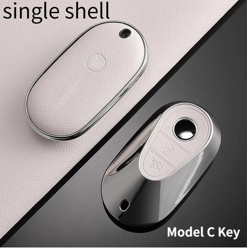 For Mercedes-Benz TPU Car Key Cover E-Class/Class E300L/C260L/A200L Car Key Decorative Leather Pattern All-Pack Protective Case